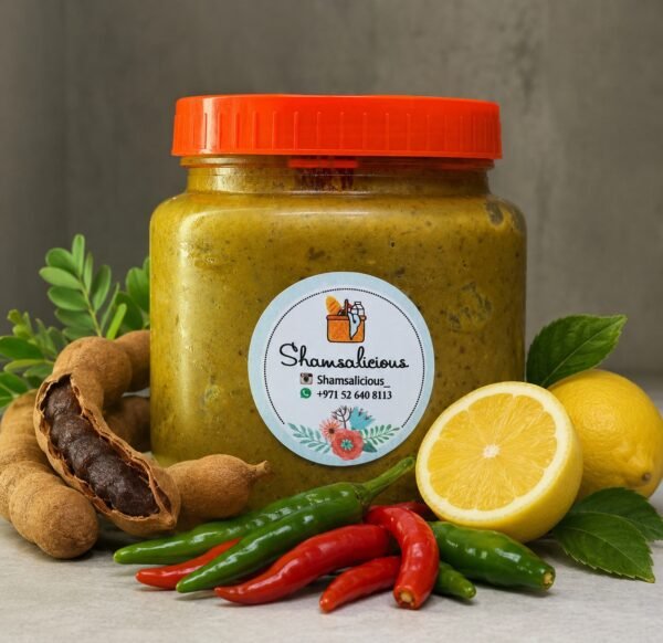 اتشار التمر الهندي بالفلفل الاخضر  tamreen achaar with green chilli